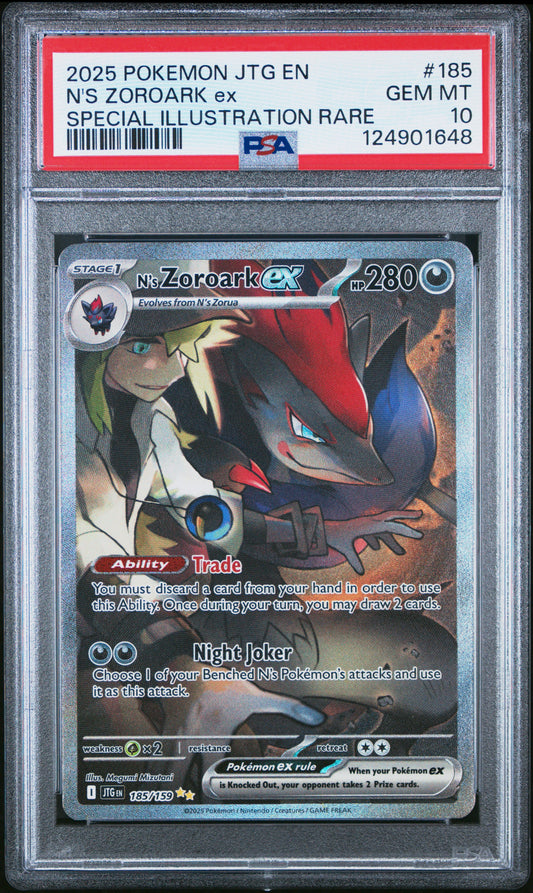 N's Zoroark ex #185 / PSA 10 / Journey Together / EN / #124901648