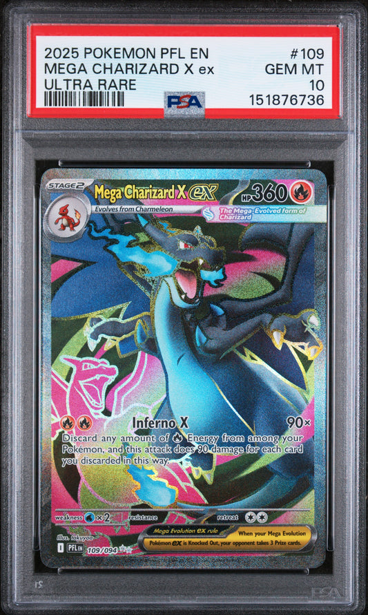 Mega Charizard X ex #109 / PSA 10 / Phantasmal Flames / EN / #151876736