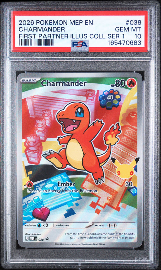 Charmander #038 / PSA 10 / First Partner Series 1 / EN / #165470683