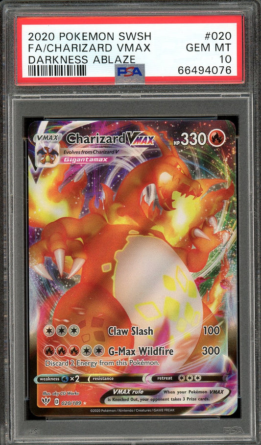 Charizard VMAX #020/ PSA 10 / Darkness Ablaze / EN / #66494076
