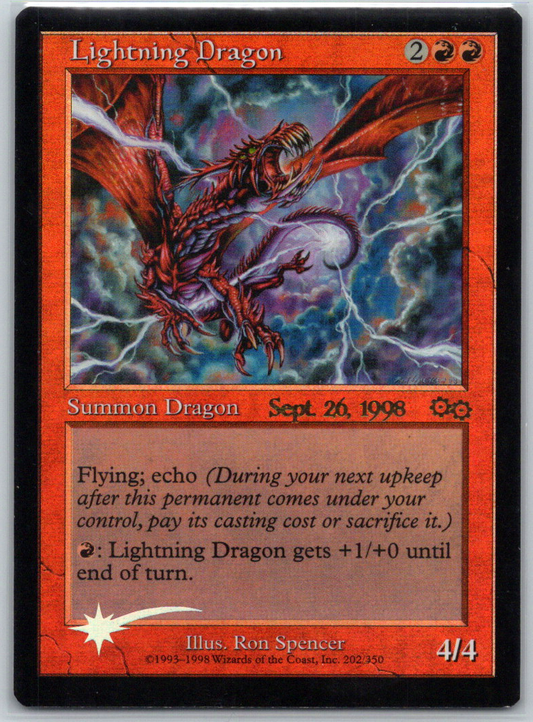 Lightning Dragon FOIL Urza's Saga Prerelease Promo EN 4/4 - LP